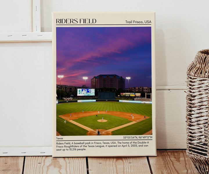 Riders Field Stadium Baseball Minimal Wall Art