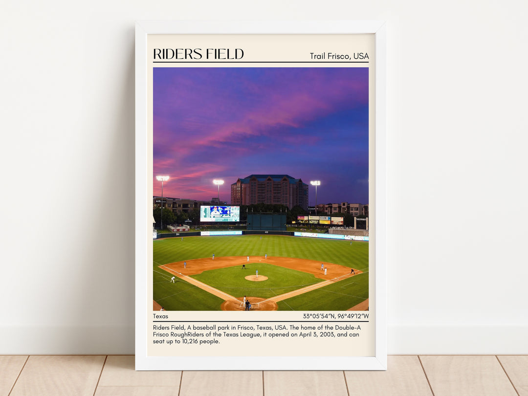 Riders Field Stadium Baseball Minimal Wall Art