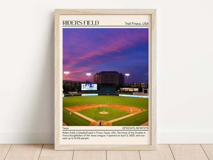 Riders Field Stadium Baseball Minimal Wall Art