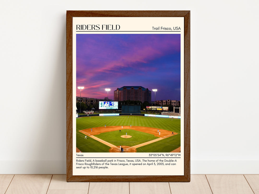 Riders Field Stadium Baseball Minimal Wall Art