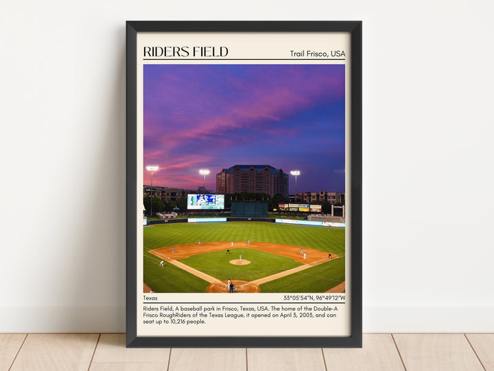 Riders Field Stadium Baseball Minimal Wall Art