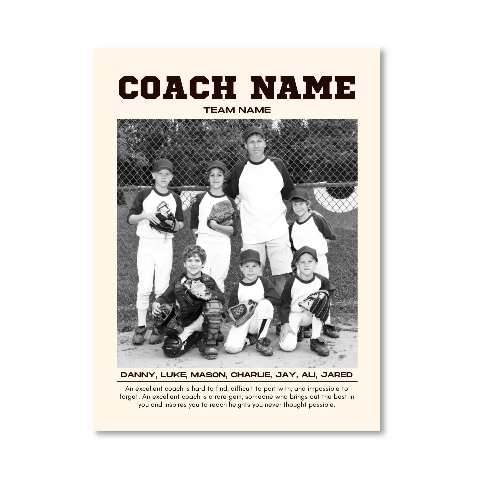 Personalized Sports Poster For Team, Player and Coach