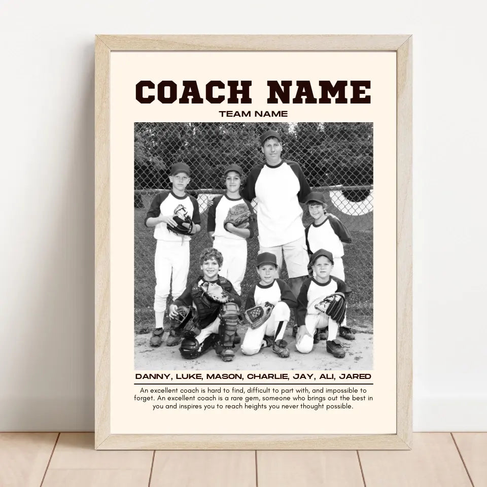 Personalized Sports Poster For Team, Player and Coach