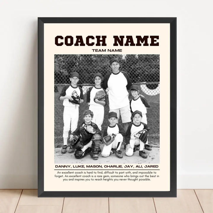 Personalized Sports Poster For Team, Player and Coach