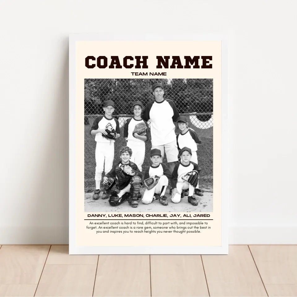 Personalized Sports Poster For Team, Player and Coach