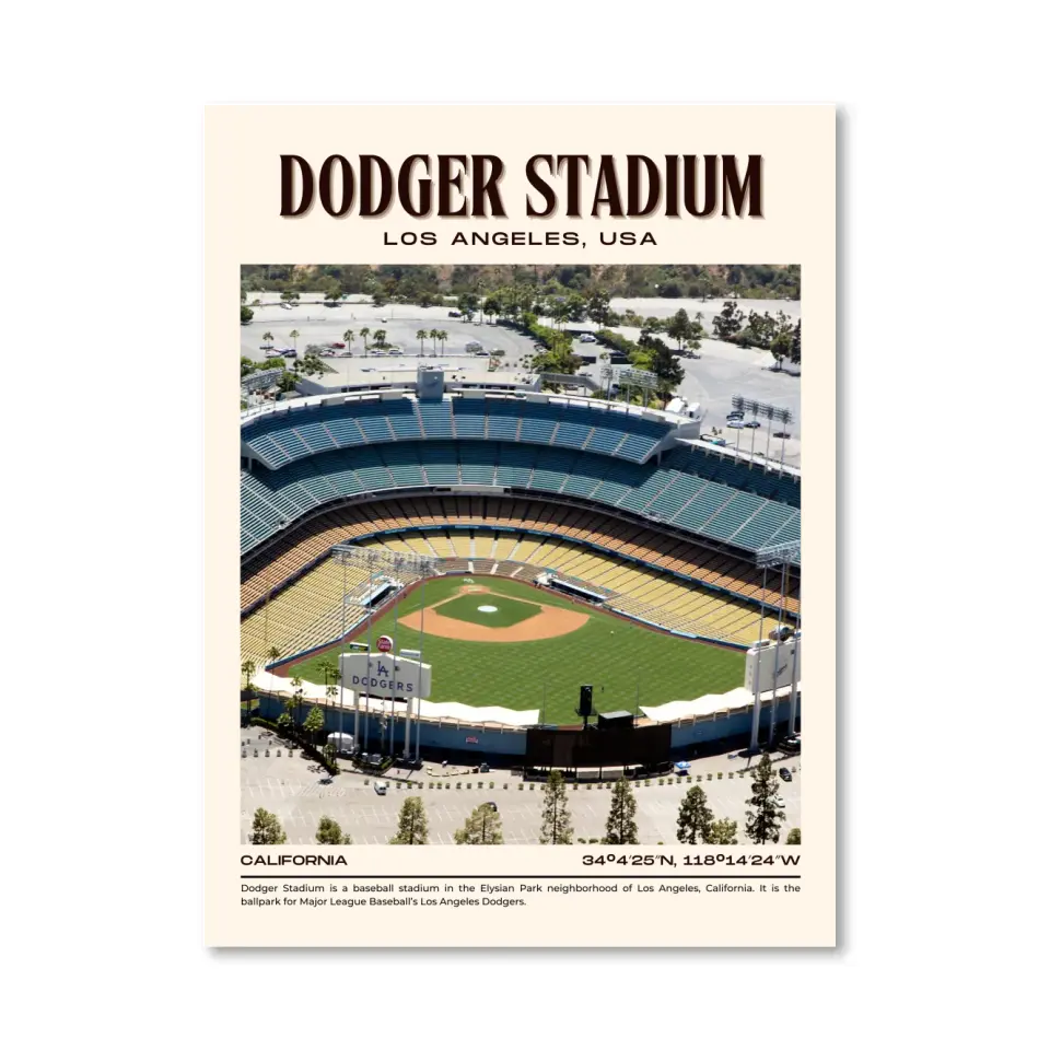 LA Dodger Stadium Poster Wall Art