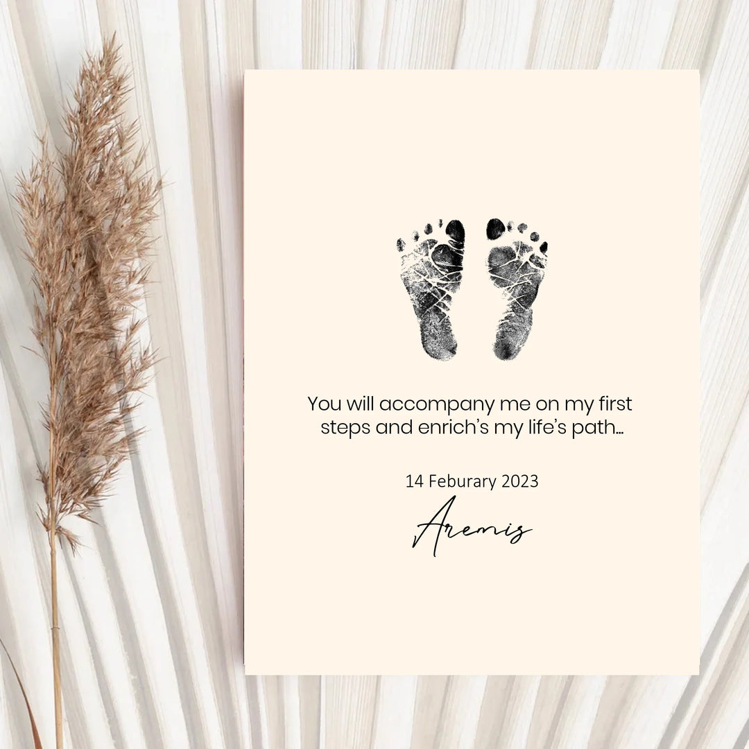 Personalized Birth Poster Set Including Footprint, Name Poster Gift for Birth, Birthday, Christening, Grandparents, Baby Shower, and Godparents - TW249 AS
