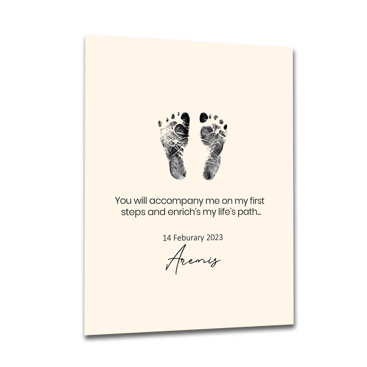 Personalized Birth Poster Set Including Footprint, Name Poster Gift for Birth, Birthday, Christening, Grandparents, Baby Shower, and Godparents - TW249 AS