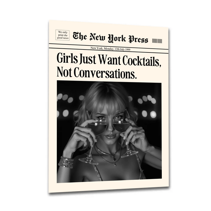 Newspaper Print Wall Art College Dorm Retro Newspaper Headline, Fashion Dorm Print New York News, Decor Print, Girly Poster - TW285