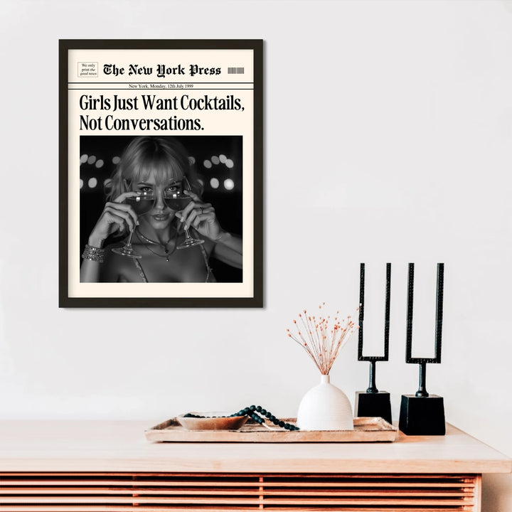 Newspaper Print Wall Art College Dorm Retro Newspaper Headline, Fashion Dorm Print New York News, Decor Print, Girly Poster - TW285