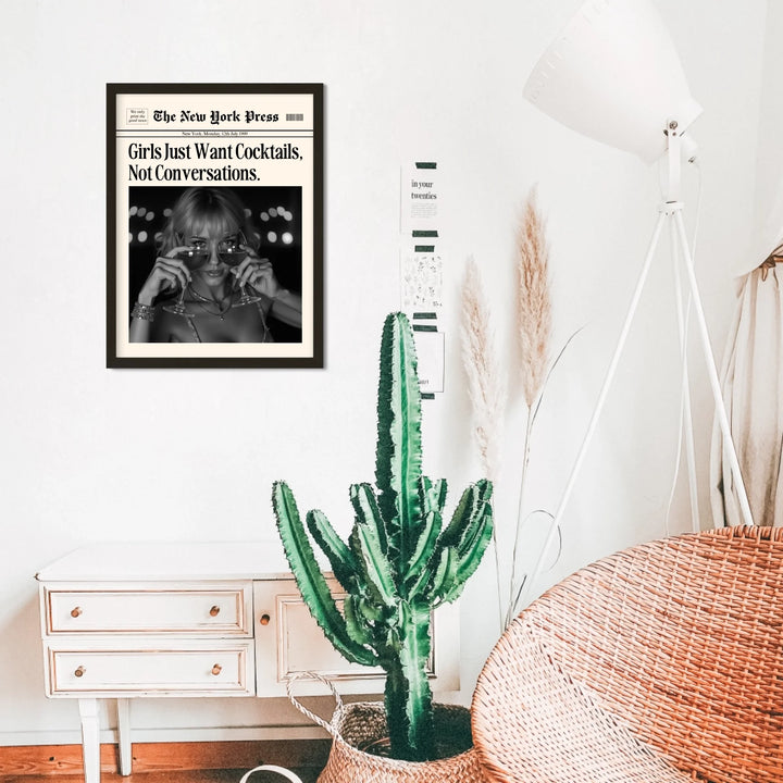 Newspaper Print Wall Art College Dorm Retro Newspaper Headline, Fashion Dorm Print New York News, Decor Print, Girly Poster - TW285