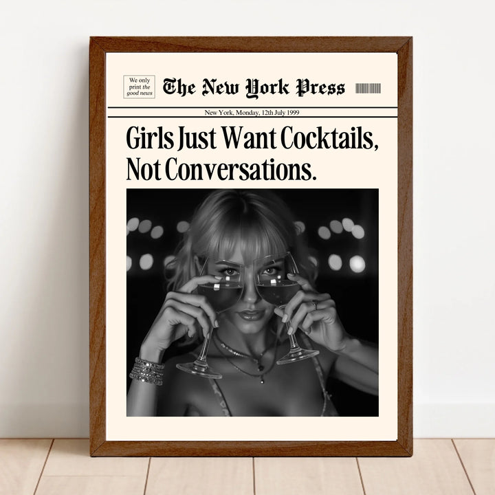 Newspaper Print Wall Art College Dorm Retro Newspaper Headline, Fashion Dorm Print New York News, Decor Print, Girly Poster - TW285
