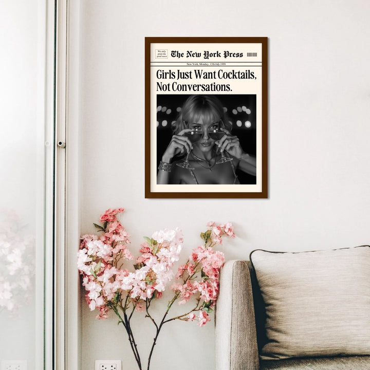 Newspaper Print Wall Art College Dorm Retro Newspaper Headline, Fashion Dorm Print New York News, Decor Print, Girly Poster - TW285