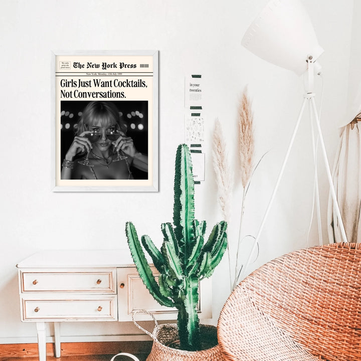 Newspaper Print Wall Art College Dorm Retro Newspaper Headline, Fashion Dorm Print New York News, Decor Print, Girly Poster - TW285