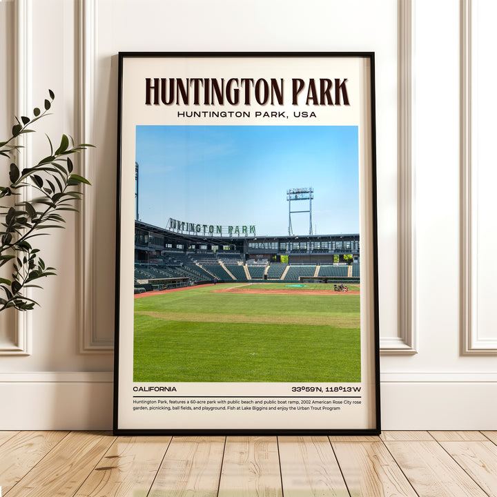 Huntington Park Stadium Baseball Retro Wall Art