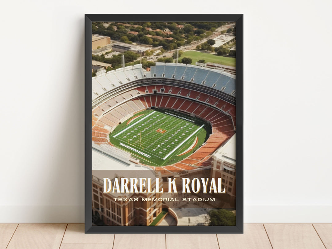 Darrell K Royal–Texas Memorial Stadium Football Wall Art