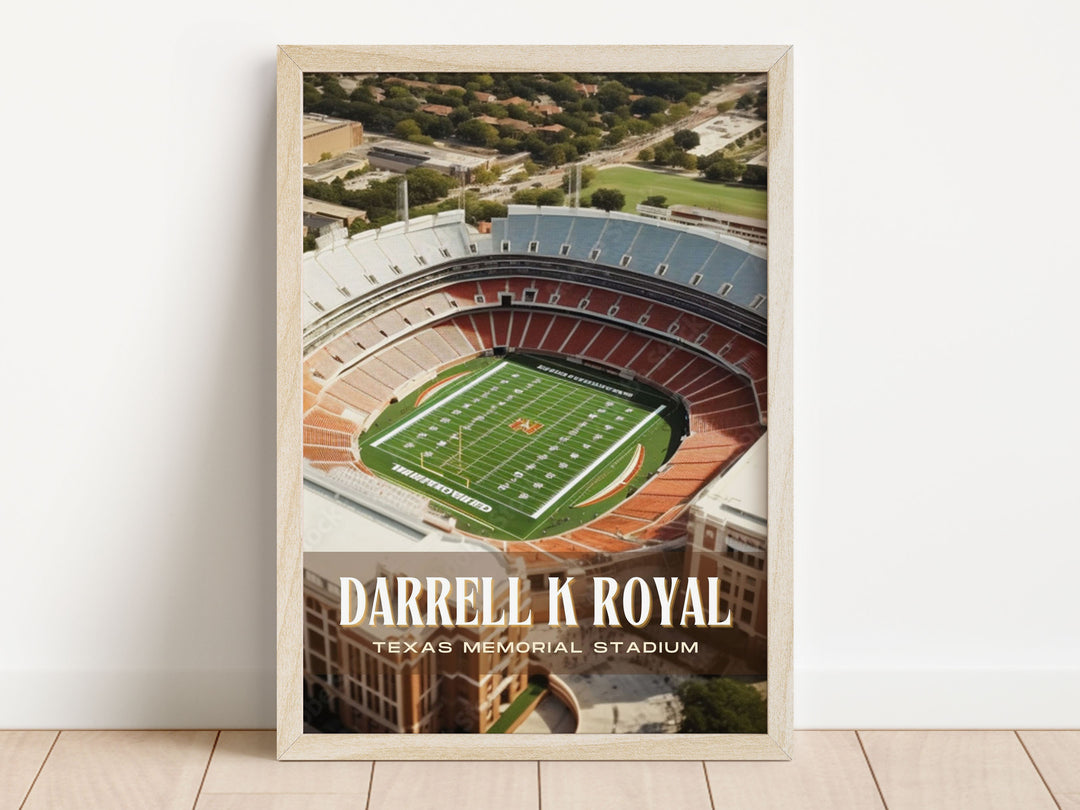 Darrell K Royal–Texas Memorial Stadium Football Wall Art