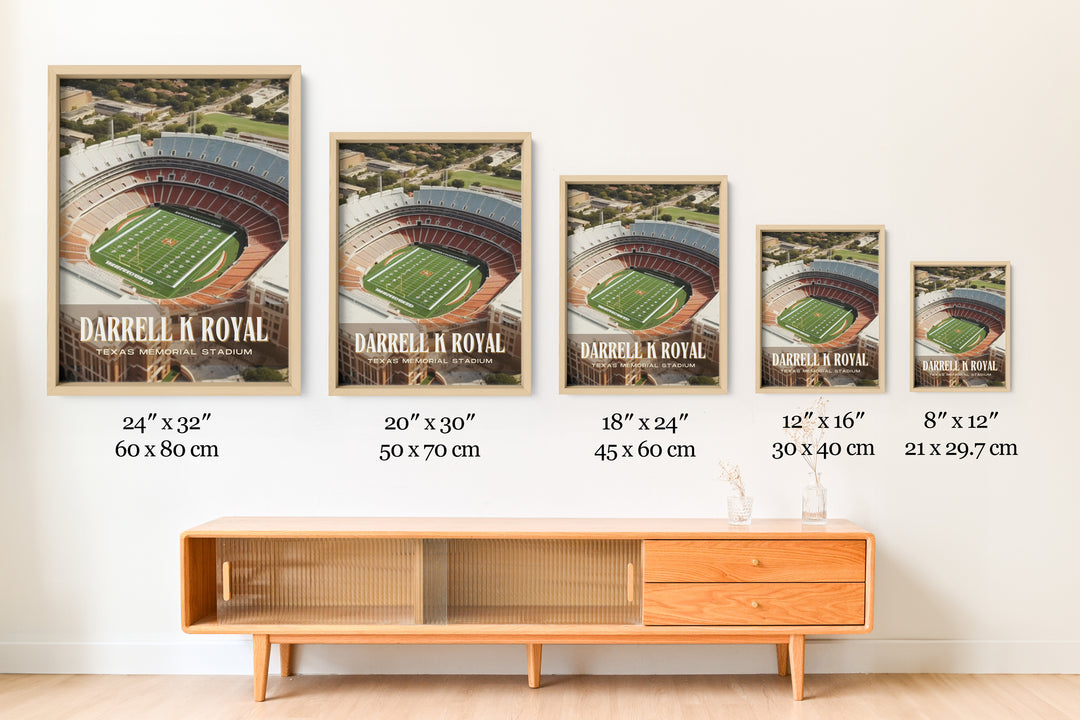 Darrell K Royal–Texas Memorial Stadium Football Wall Art