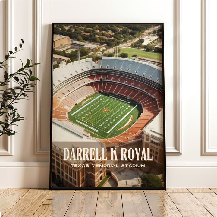 Darrell K Royal–Texas Memorial Stadium Football Wall Art