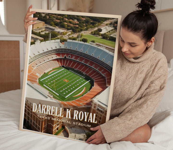 Darrell K Royal–Texas Memorial Stadium Football Wall Art