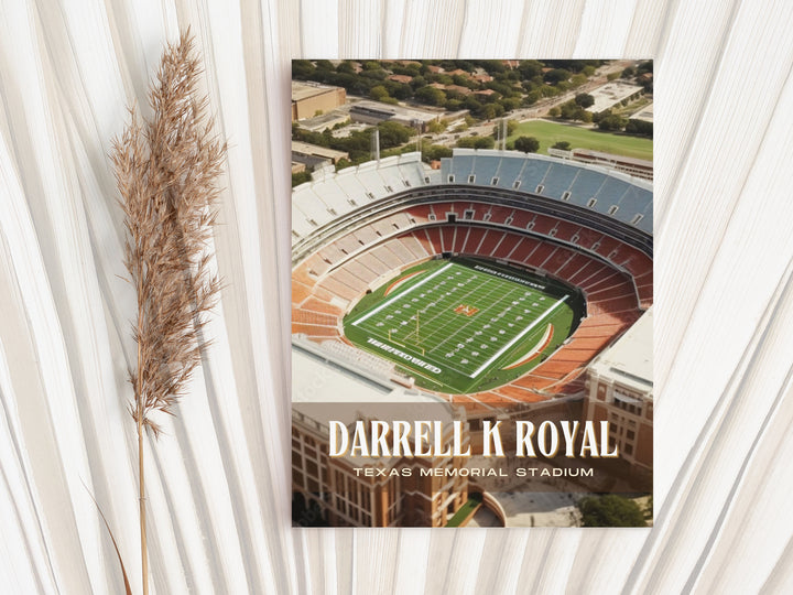 Darrell K Royal–Texas Memorial Stadium Football Wall Art