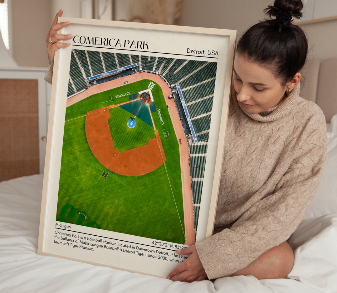 Comerica Park Stadium Baseball Minimal Wall Art