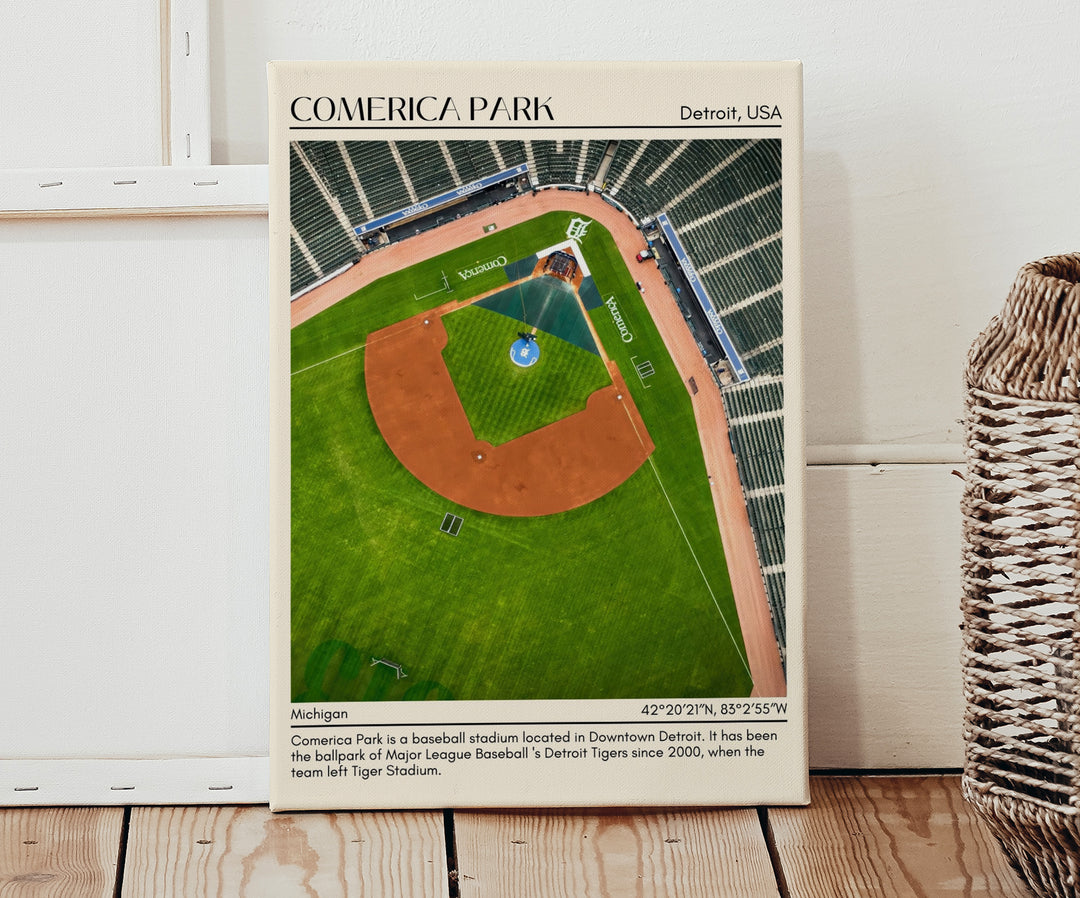 Comerica Park Stadium Baseball Minimal Wall Art