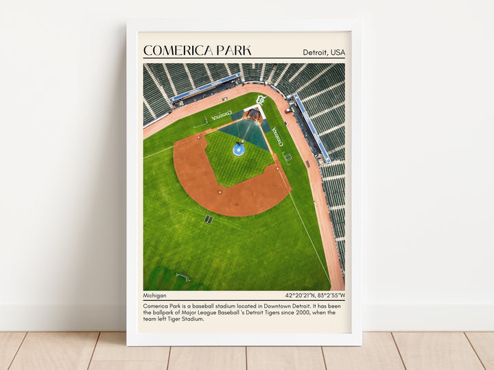 Comerica Park Stadium Baseball Minimal Wall Art