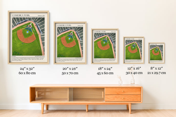 Comerica Park Stadium Baseball Minimal Wall Art