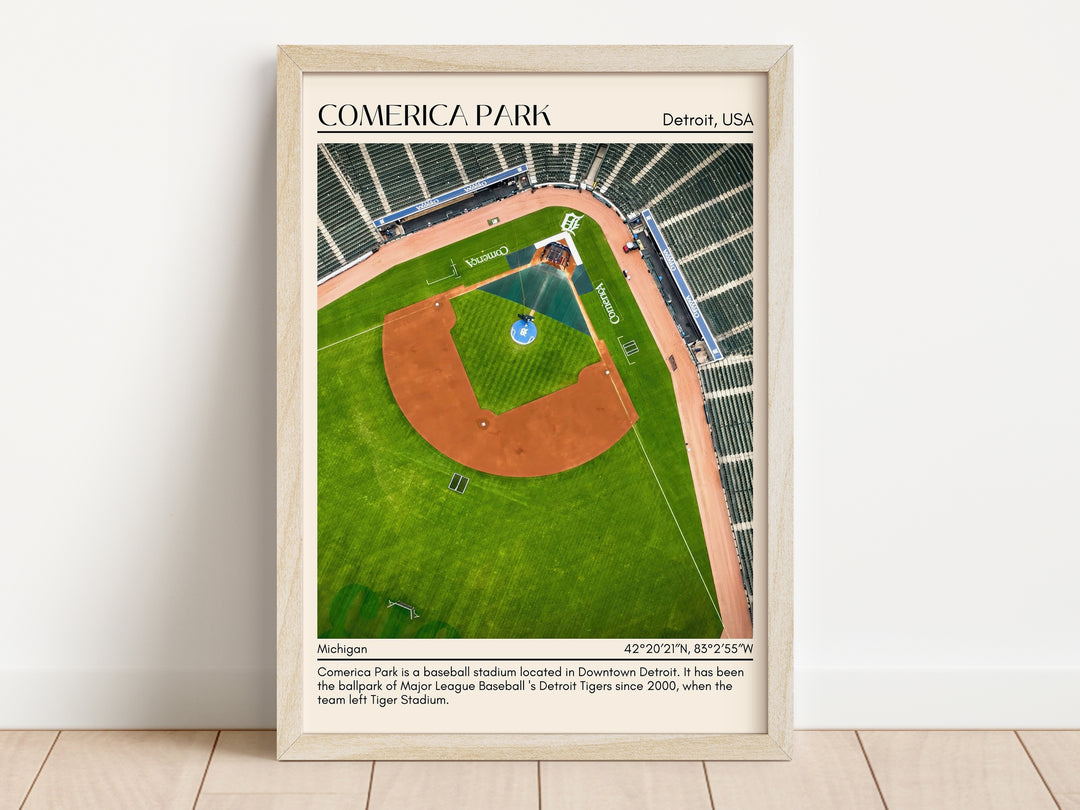 Comerica Park Stadium Baseball Minimal Wall Art