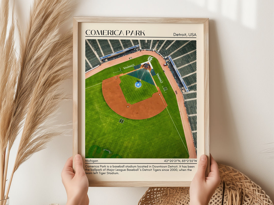 Comerica Park Stadium Baseball Minimal Wall Art