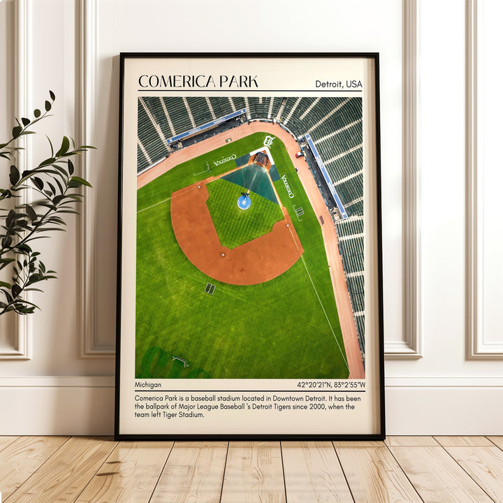 Comerica Park Stadium Baseball Minimal Wall Art