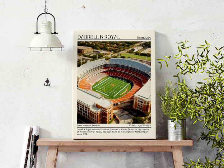 Darrell K Royal–Texas Memorial Stadium Football Minimal Wall Art