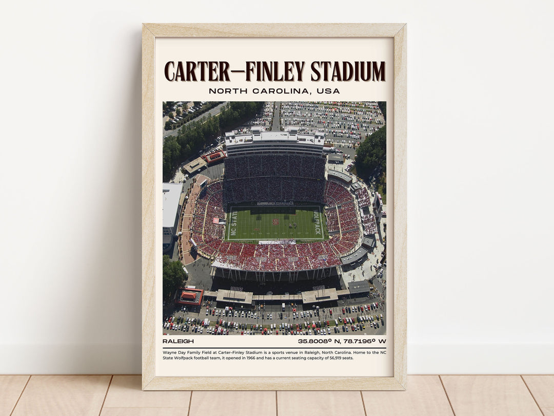 Carter–Finley Stadium Football Retro Wall Art