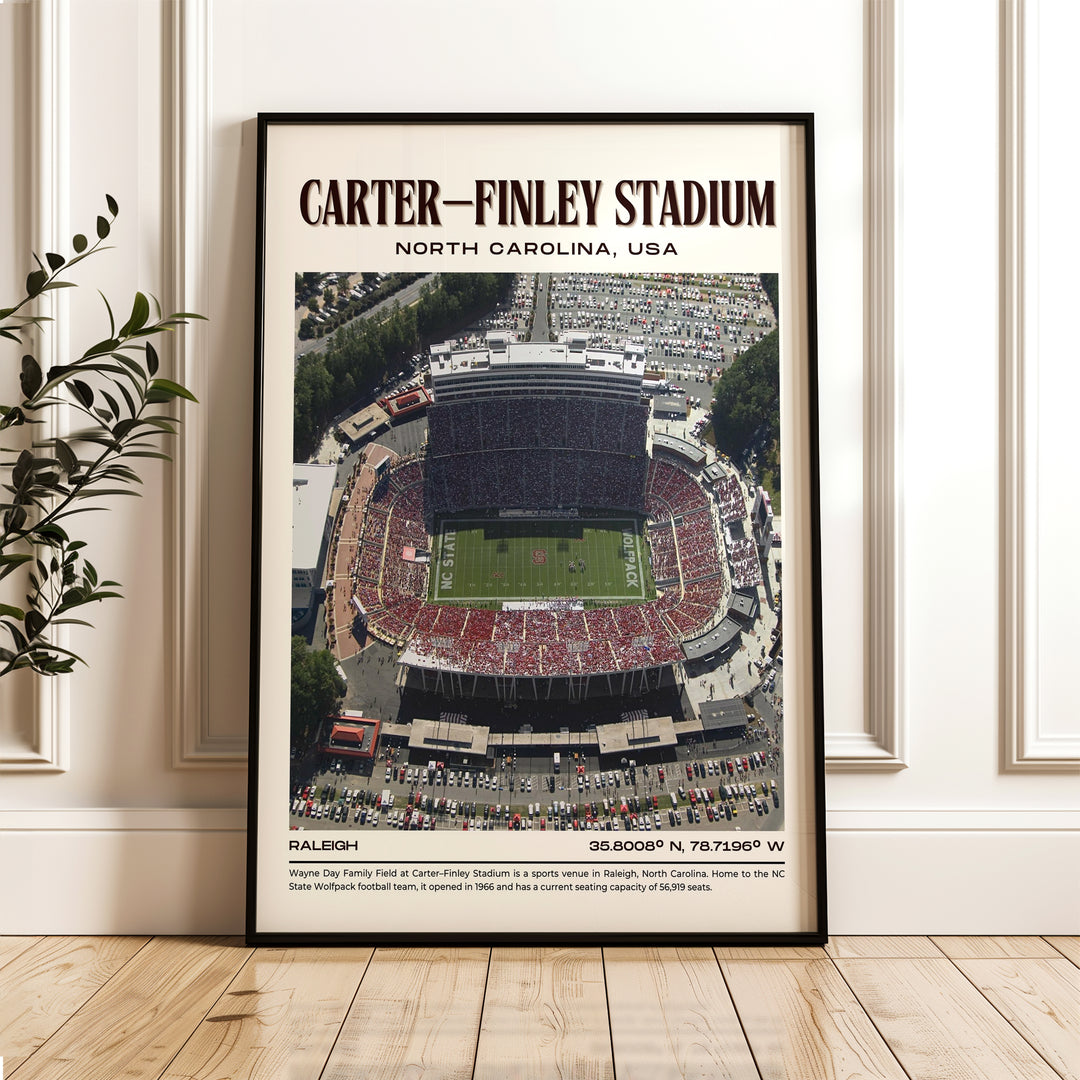 Carter–Finley Stadium Football Retro Wall Art