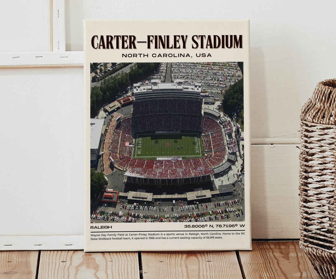 Carter–Finley Stadium Football Retro Wall Art