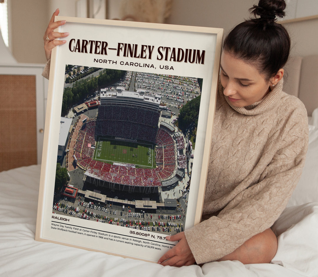 Carter–Finley Stadium Football Retro Wall Art