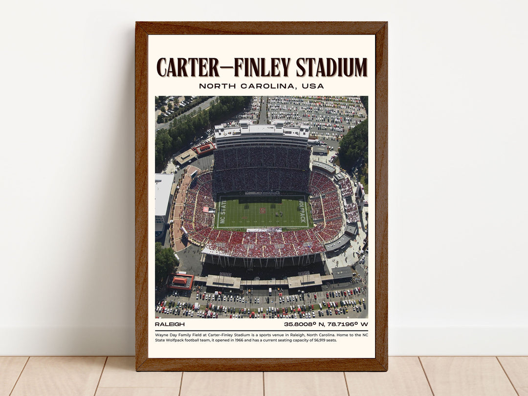 Carter–Finley Stadium Football Retro Wall Art