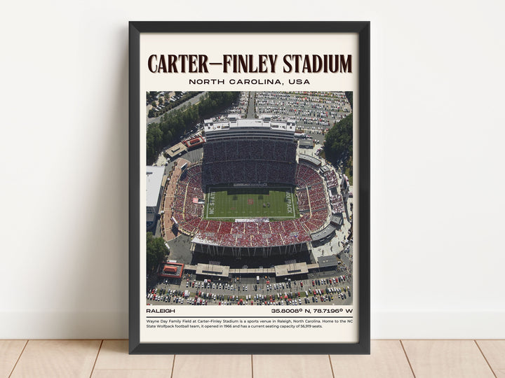 Carter–Finley Stadium Football Retro Wall Art