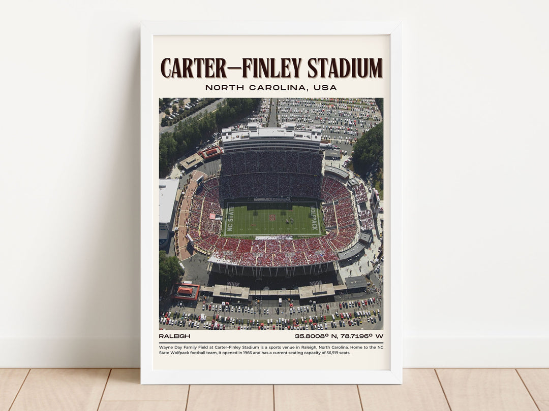 Carter–Finley Stadium Football Retro Wall Art