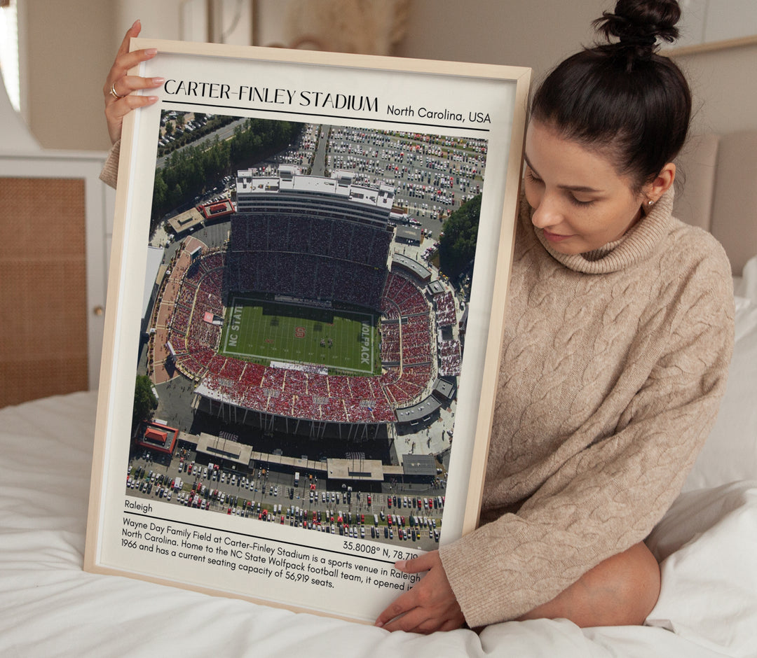 Carter–Finley Stadium Football Minimal Wall Art