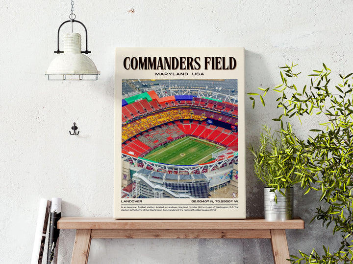 Commanders Field Stadium Football Retro Wall Art