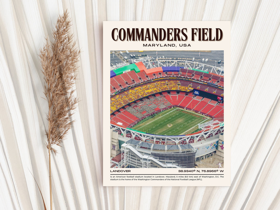 Commanders Field Stadium Football Retro Wall Art