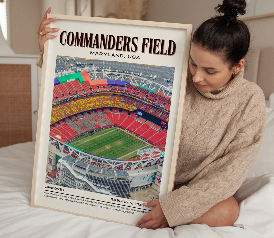 Commanders Field Stadium Football Retro Wall Art