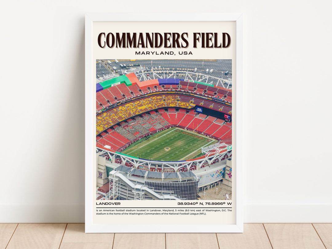 Commanders Field Stadium Football Retro Wall Art