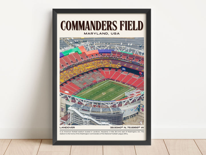 Commanders Field Stadium Football Retro Wall Art