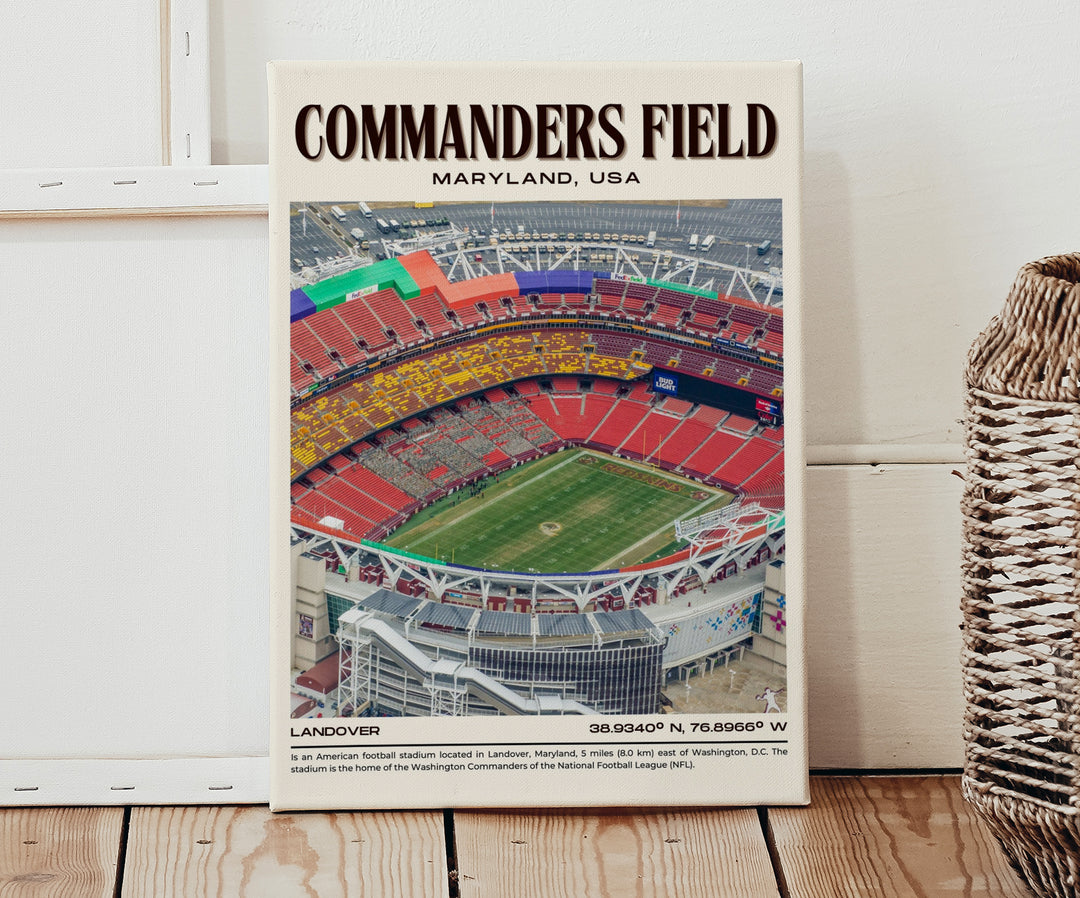 Commanders Field Stadium Football Retro Wall Art