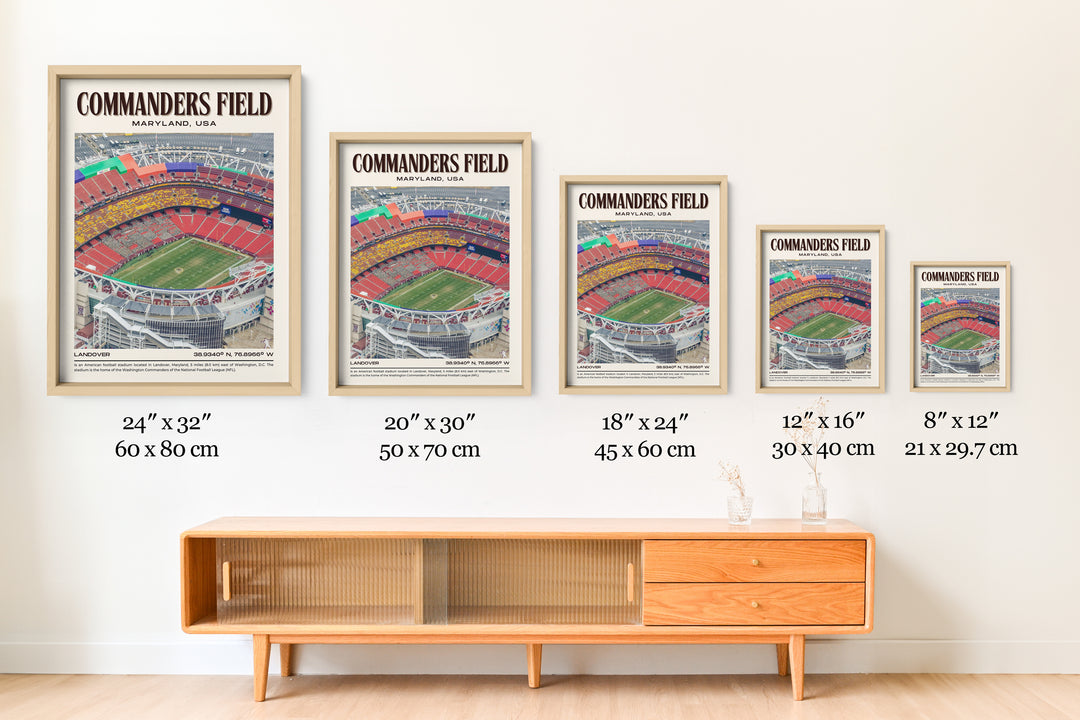 Commanders Field Stadium Football Retro Wall Art