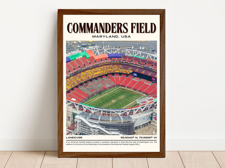 Commanders Field Stadium Football Retro Wall Art