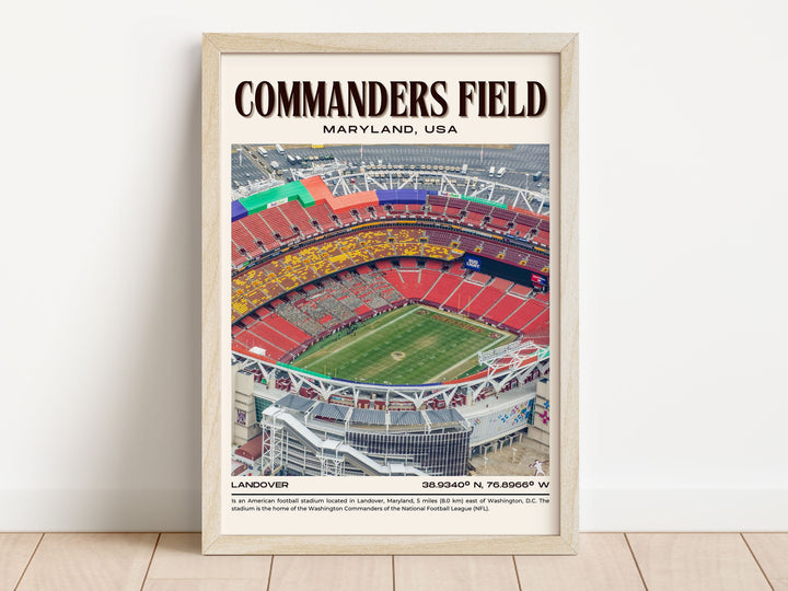 Commanders Field Stadium Football Retro Wall Art